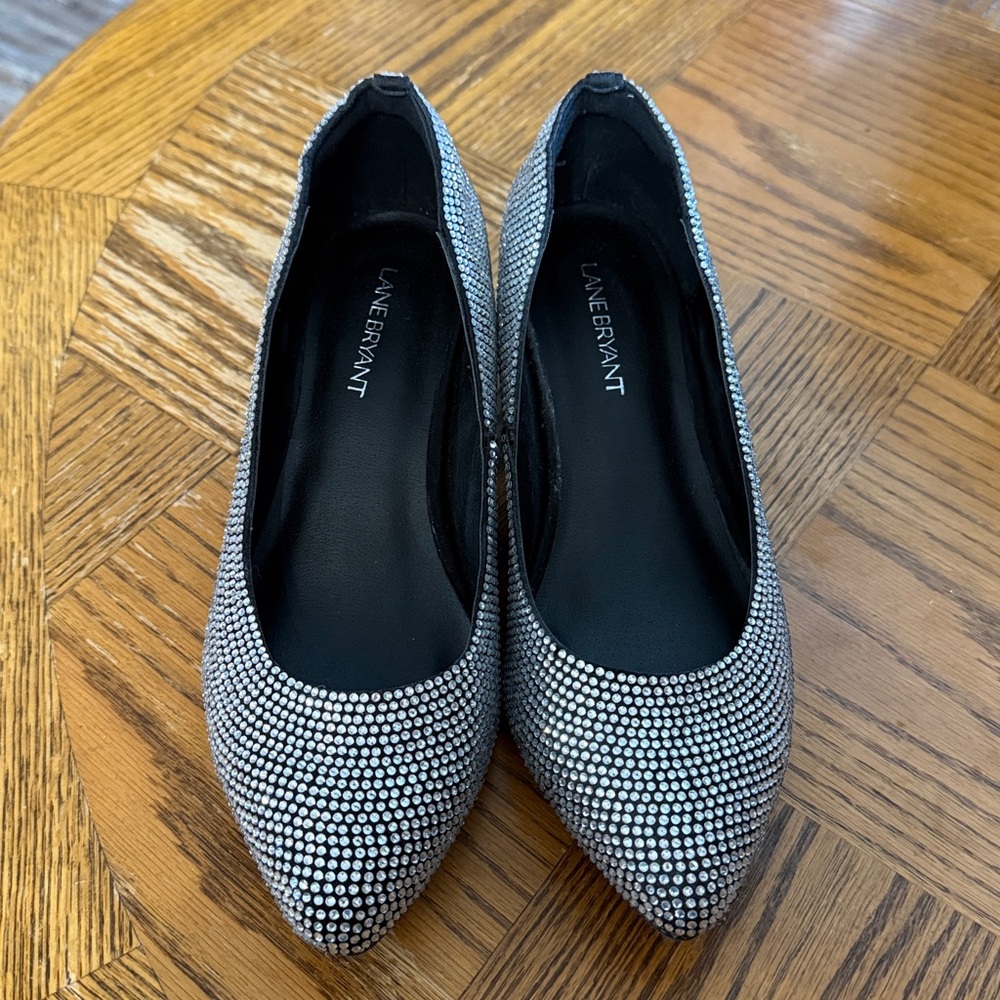 Lane Bryant Sparkling Rhinestone chunky heels.